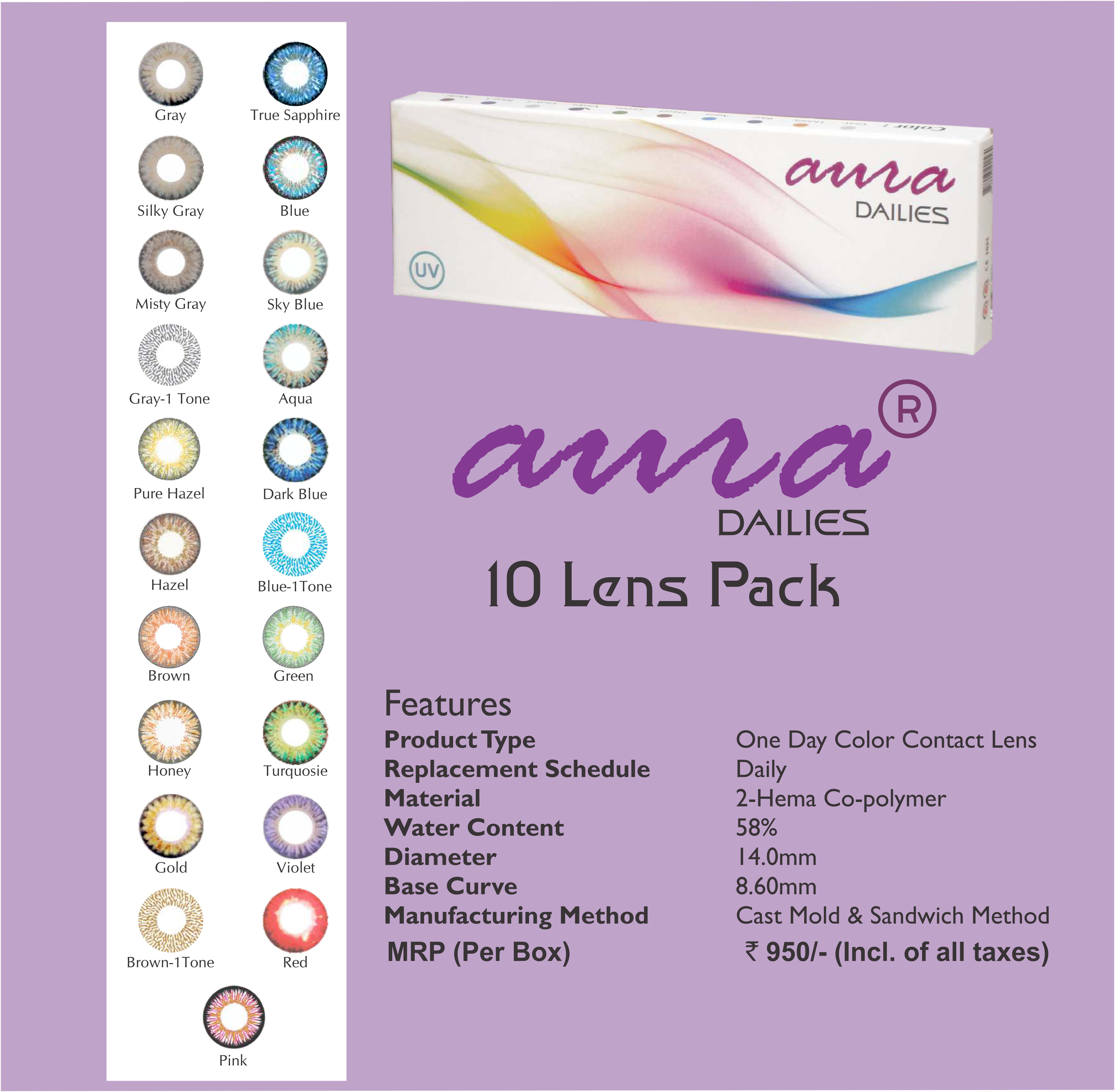 Aura Dailies 10 lens pack
